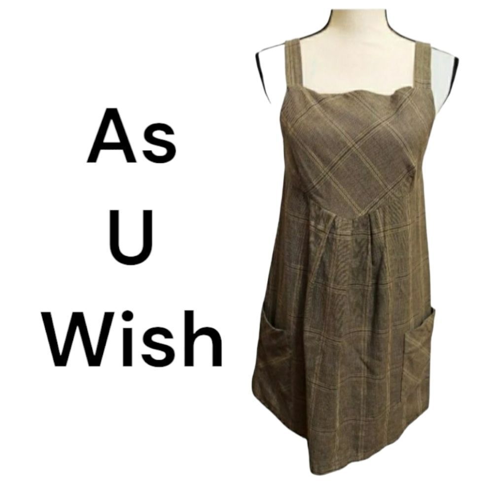 𝅺gray plaid As you wish jumper womens Size small